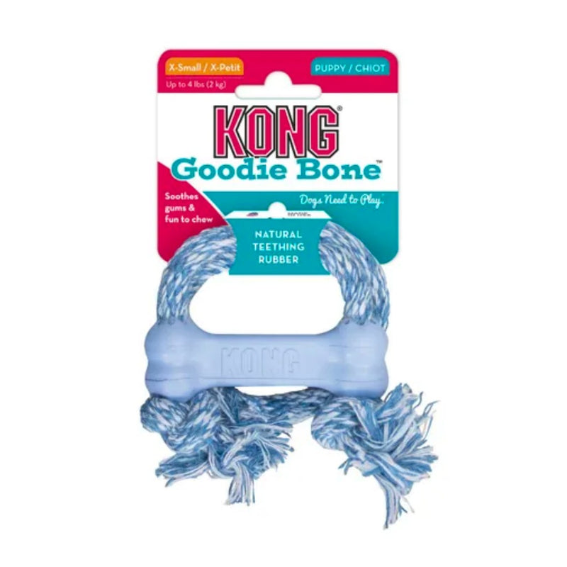KONG Puppy Goodie Bone With Rope Xsmall