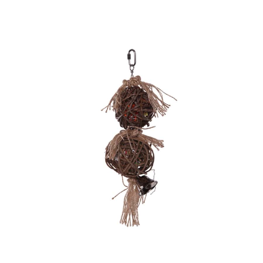 Kazoo 2 Piece Stacked Wicker Ball With Bell