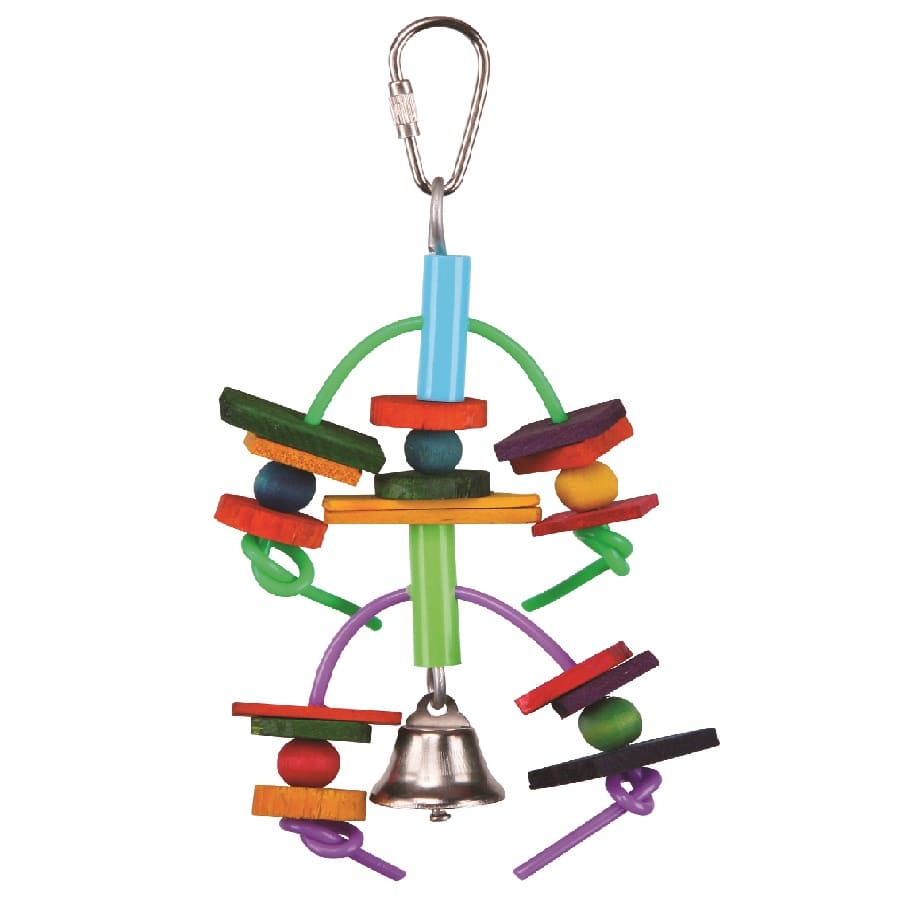 Kazoo Bird Toy Two Tier With Log & Bell