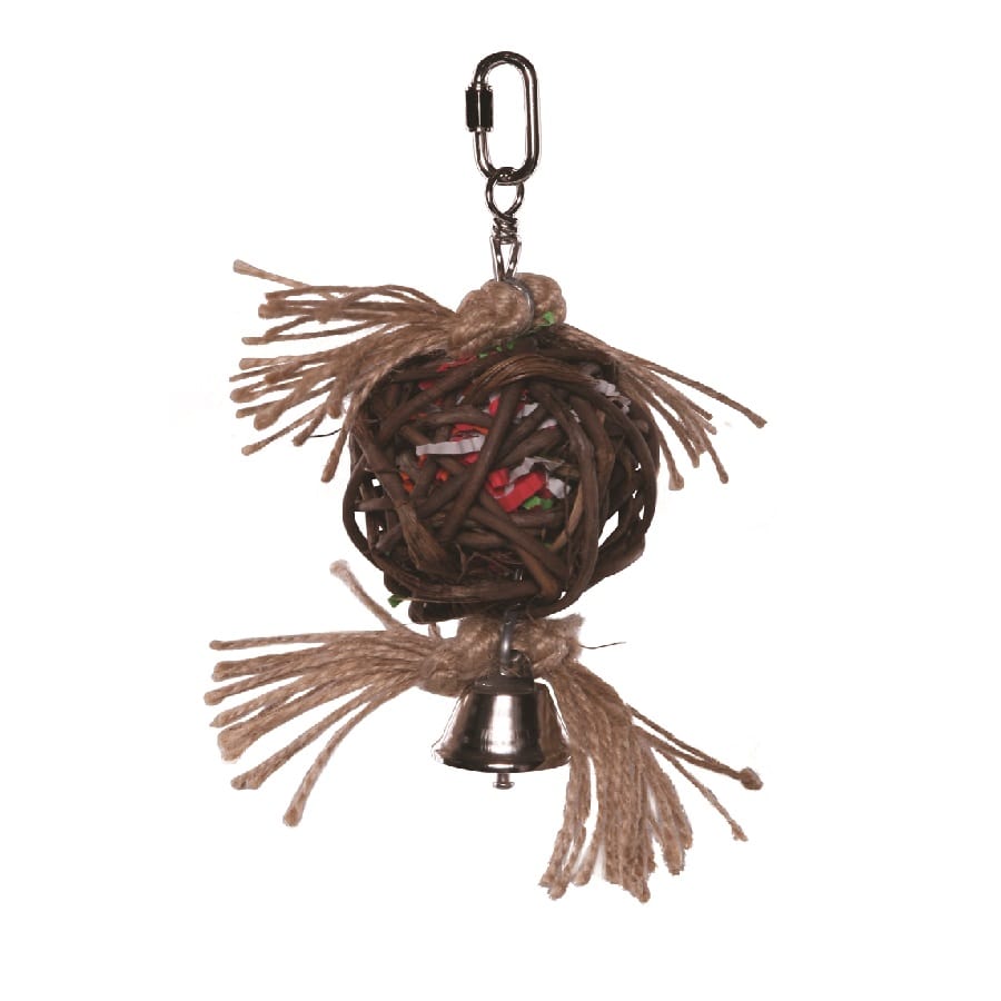 Kazoo Hanging Wicker Ball With Bell