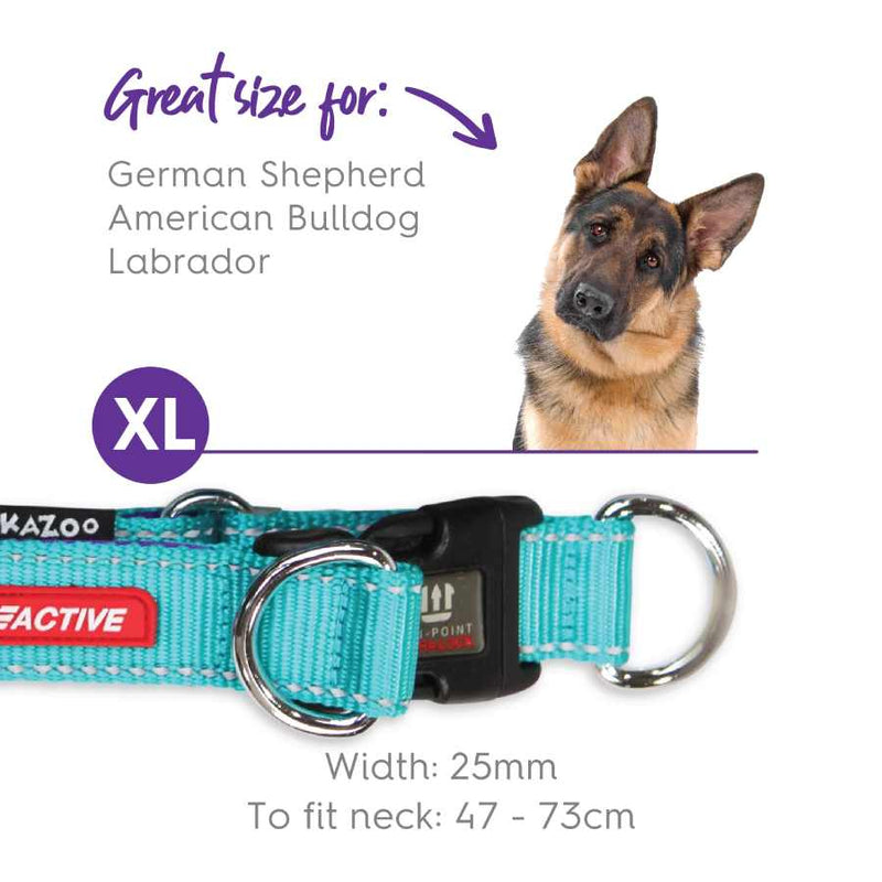 Kazoo Active DD Adjustable Nylon Collar Purple Lime