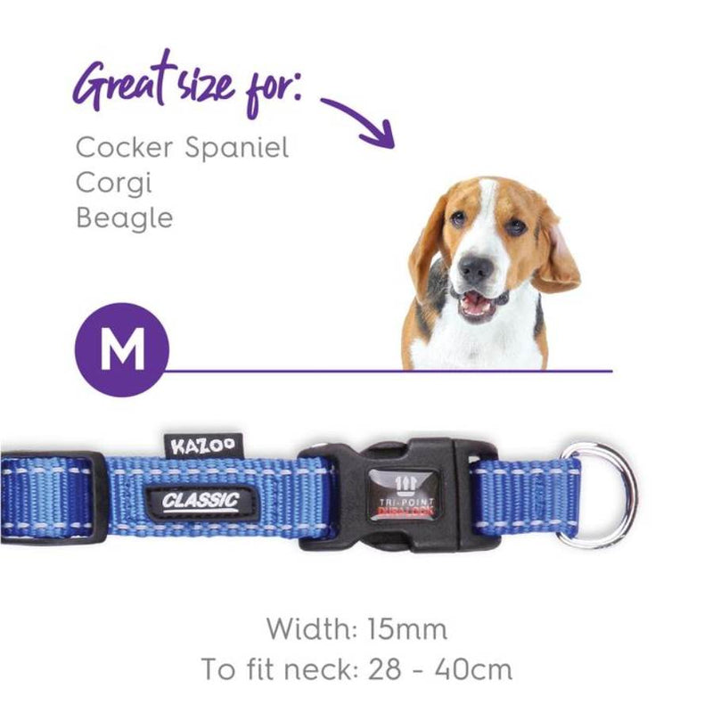 Kazoo Classic Adjustable Nylon Collar Blue