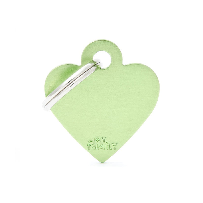 My Family ID Tags Basic Heart Lime