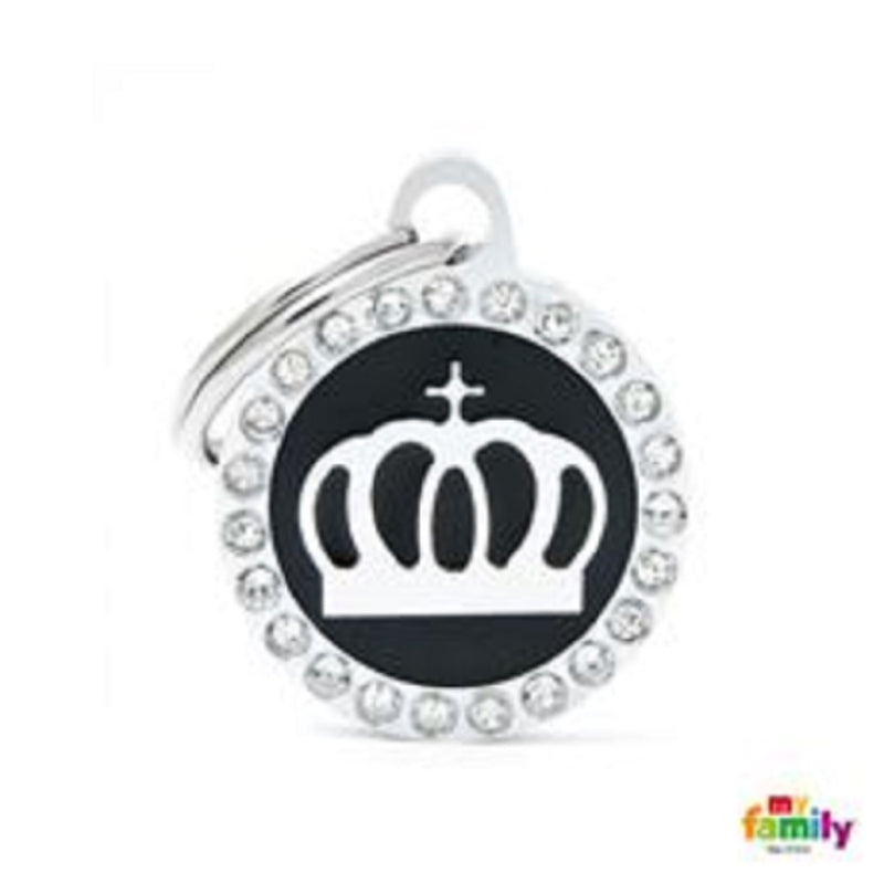 My Family ID Tags Glam Crown Black