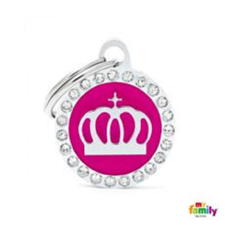 My Family ID Tags Glam Crown Pink Pet Supplies Empire