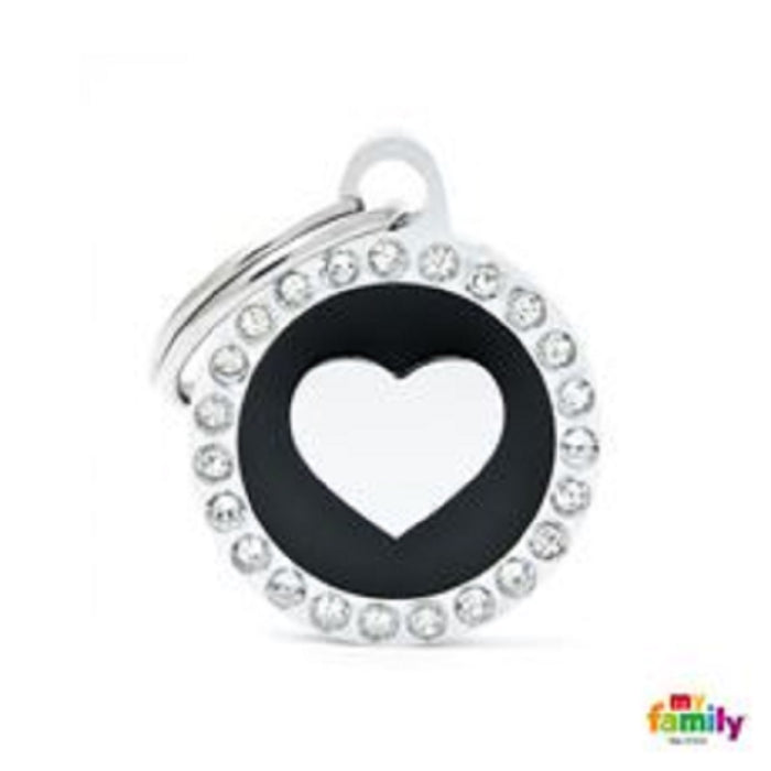 My Family ID Tags Glam Heart Black