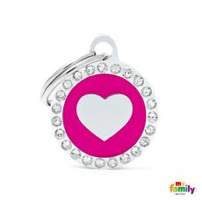 My Family ID Tags Glam Heart Pink