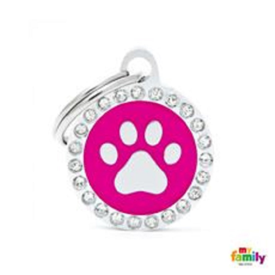 My Family ID Tags Glam Paw Pink