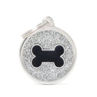 My Family ID Tags Shine Circle Bone