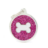 My Family ID Tags Shine Circle Bone