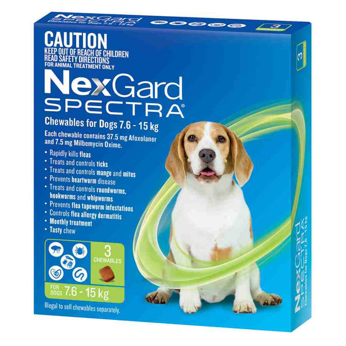 Nexgard Spectra Medium Green 7.6-15kg
