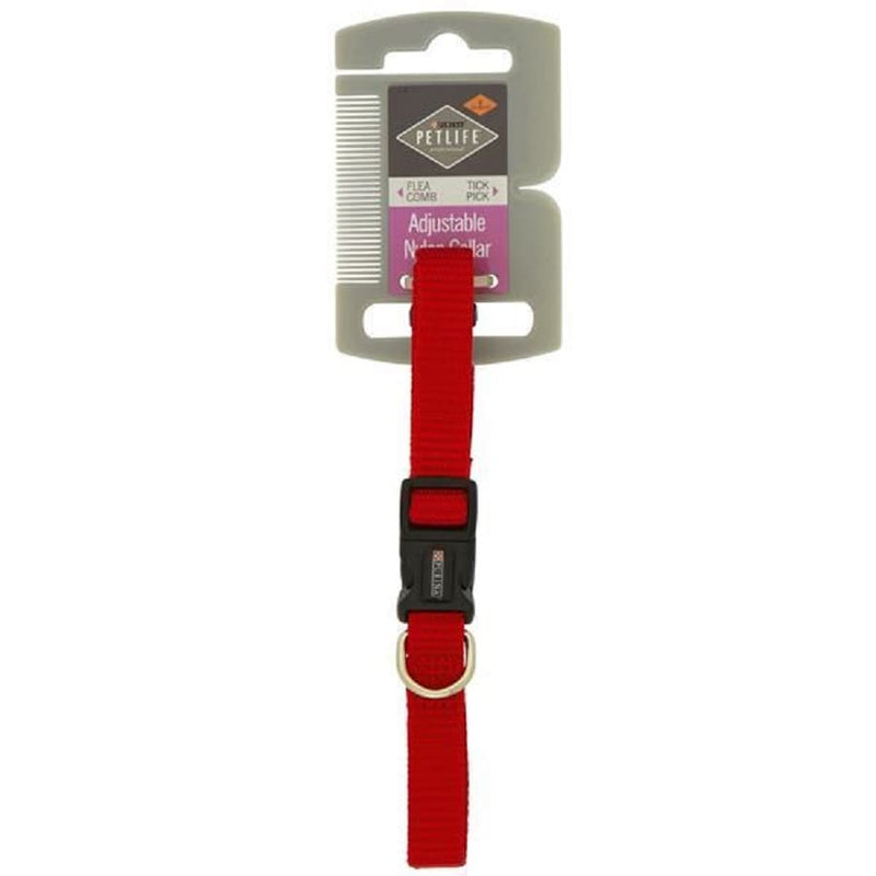 Petlife Nylon Adjustable Collar Red