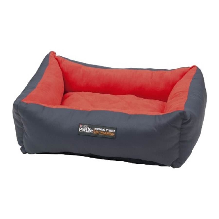 Petlife Self Warm Cuddle Bed Red Charcoal