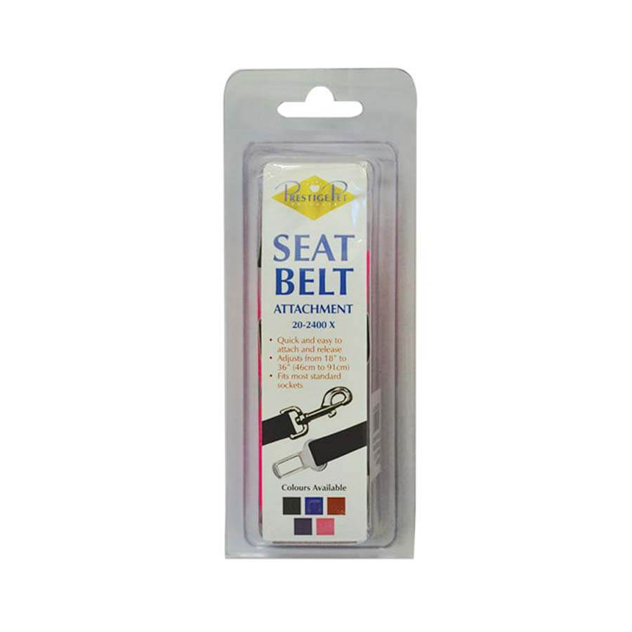 Prestige Adjustable Dog Seat Belt Black
