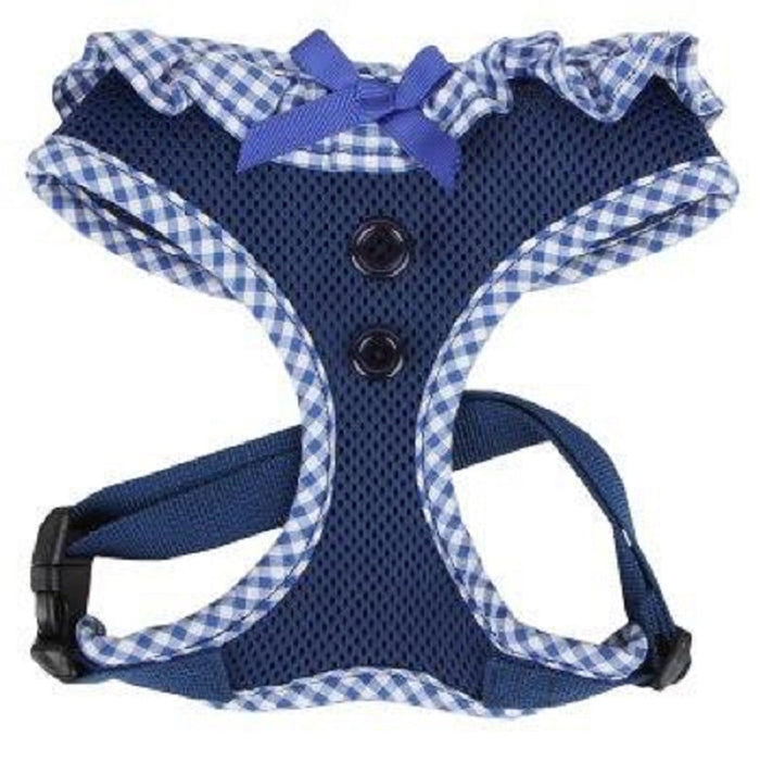 Puppia Gingham Harness Royal Blue