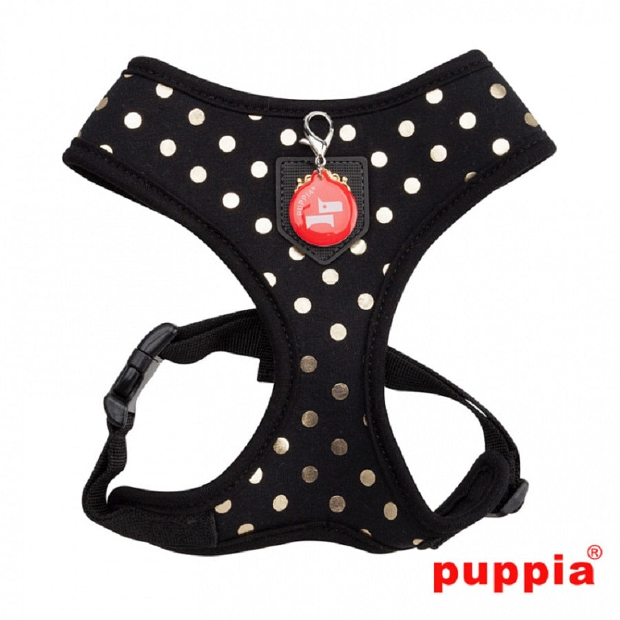 Puppia Modern Dotty Harness Black Pet Supplies Empire