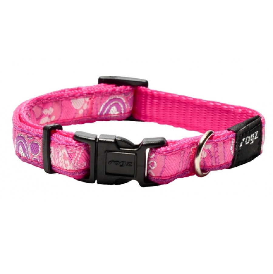 Rogz Fancy Collar Pink Paws