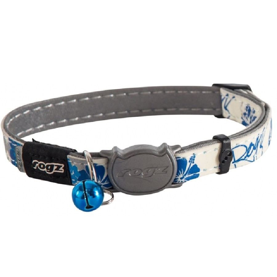 Rogz Glowcat Safeloc Collar Blue Floral