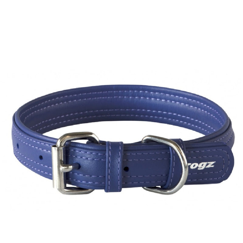 Rogz Leather Buckle Collar Purple
