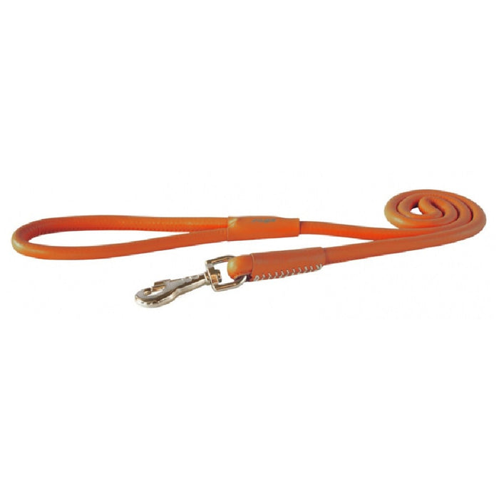 Rogz Leather Round Fixed Lead Orange