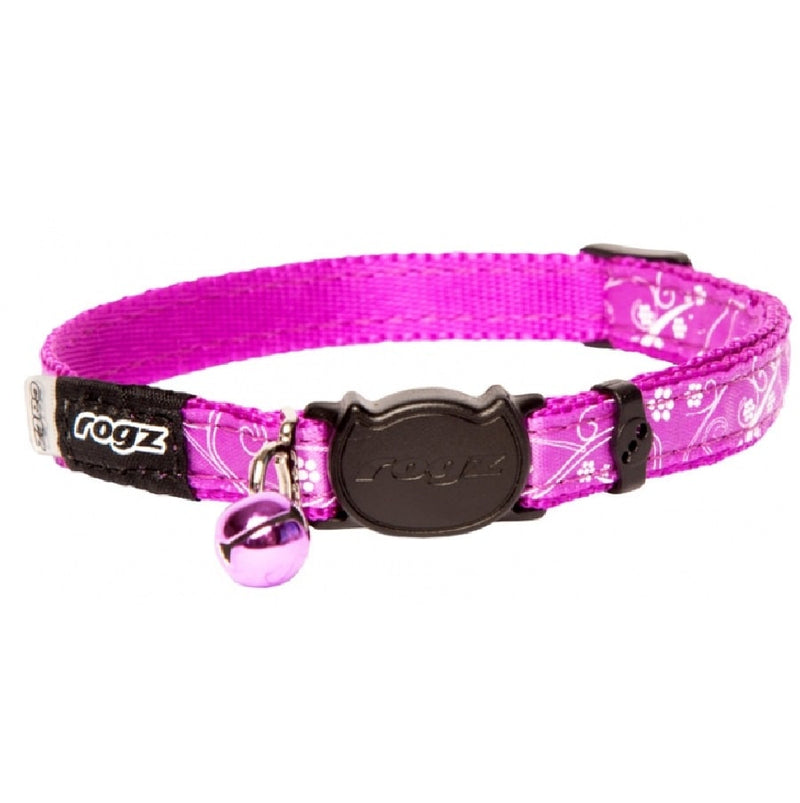 Rogz Silkycat Safeloc Collar Purple Filigree