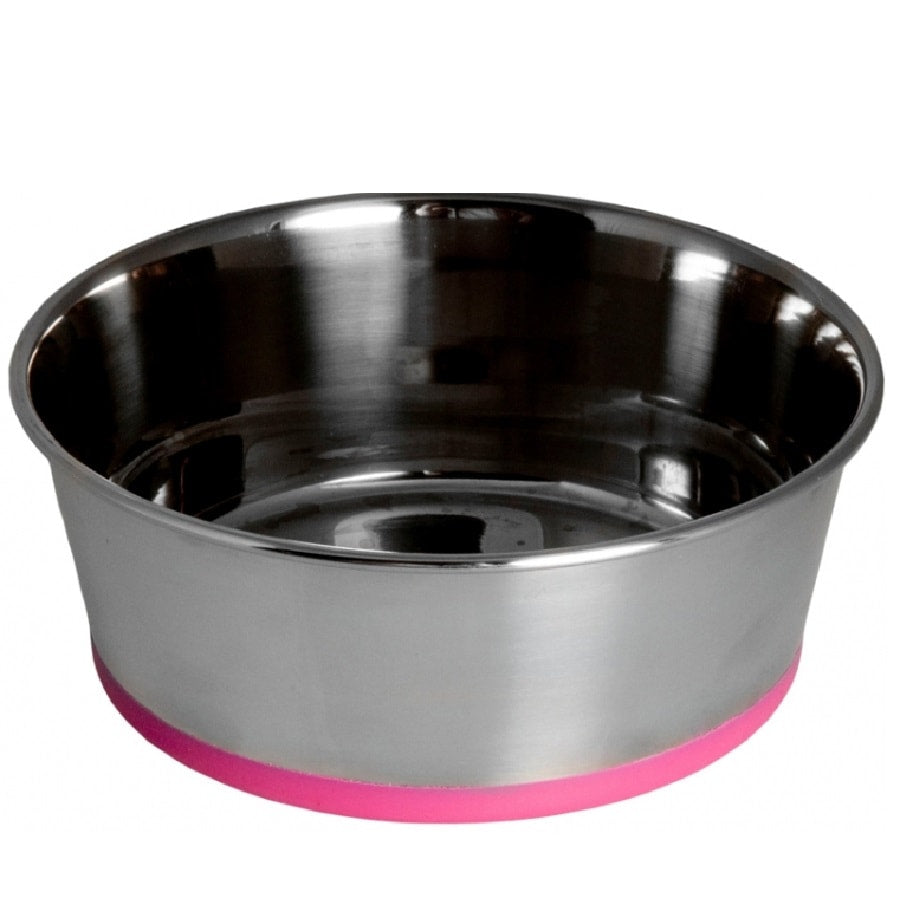 Rogz Slurp Stainless Steel Dog Bowl Pink