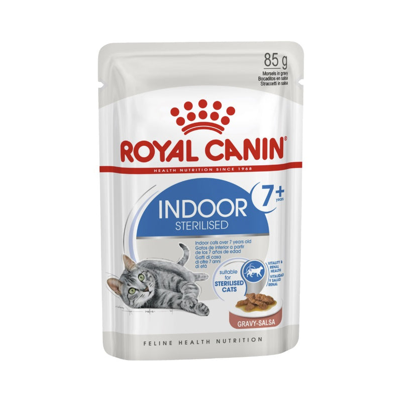 Royal Canin Indoor 7 Plus Gravy Adult Wet Cat Food 12 X 85g