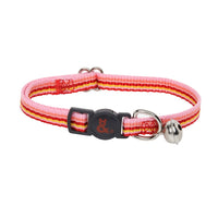Rufus And Coco Nylon Stripe Cat Collar Red Pink