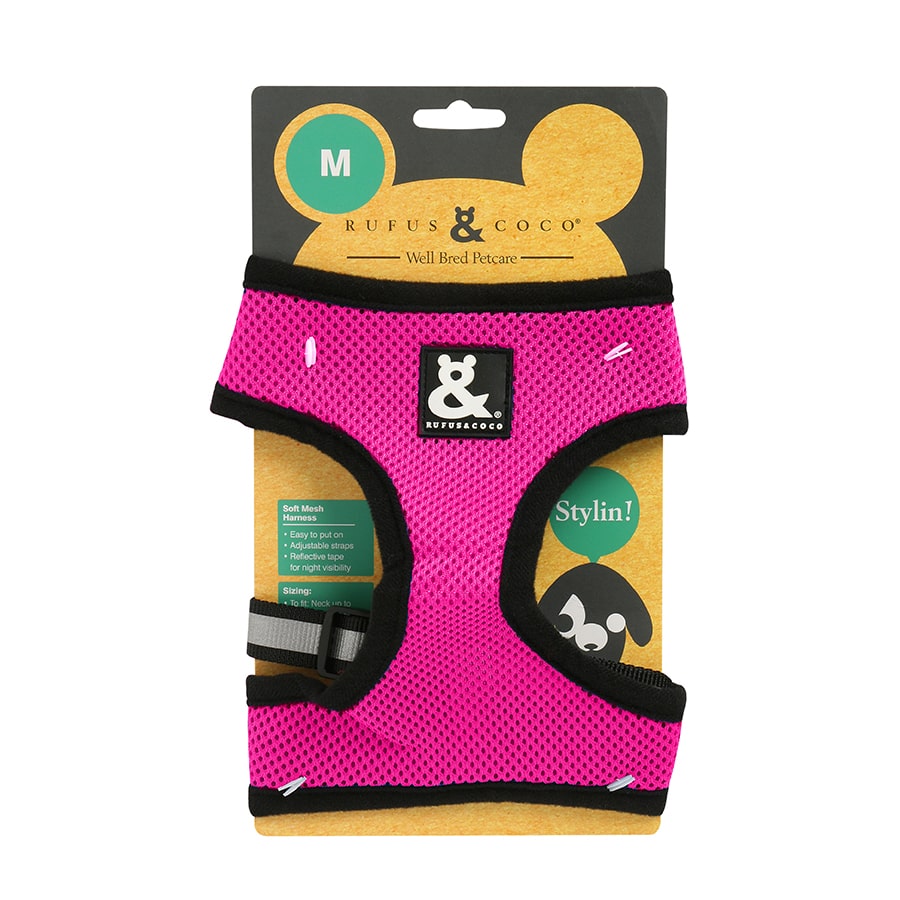 Rufus And Coco Soft Mesh Harness Pink