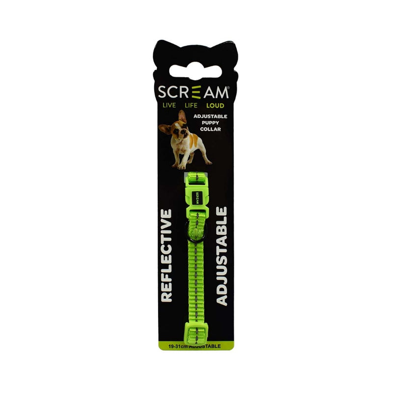 Scream Reflective Adjustable Nylon Puppy Collar Loud