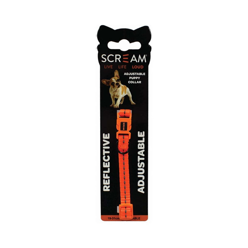 Scream Reflective Adjustable Nylon Puppy Collar Loud