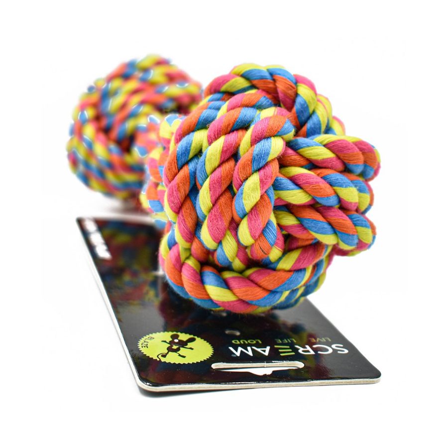 Scream Rope Fist Dumbbell Dog Toy