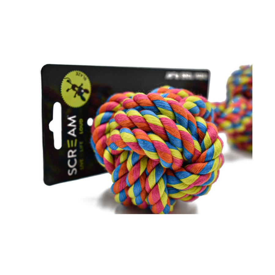 Scream Rope Fist Dumbbell Dog Toy