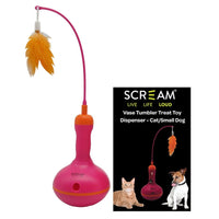 Scream Vase Tumbler Treat Toy Dispenser Cat And Small Dog Loud
