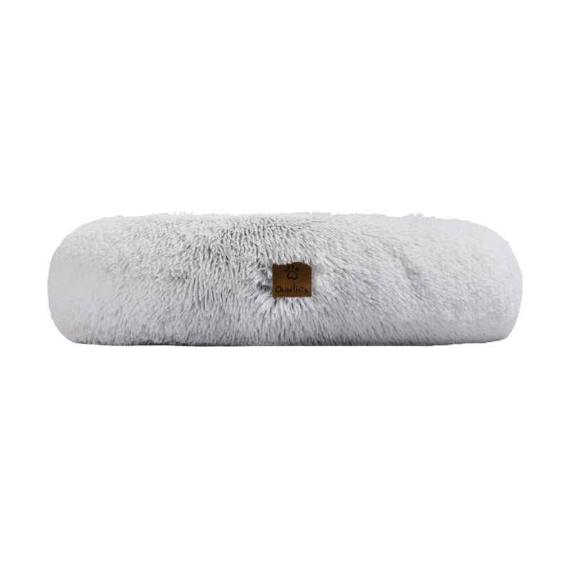 Charlies Shaggy Faux Fur Round Donut Calming Dog Bed