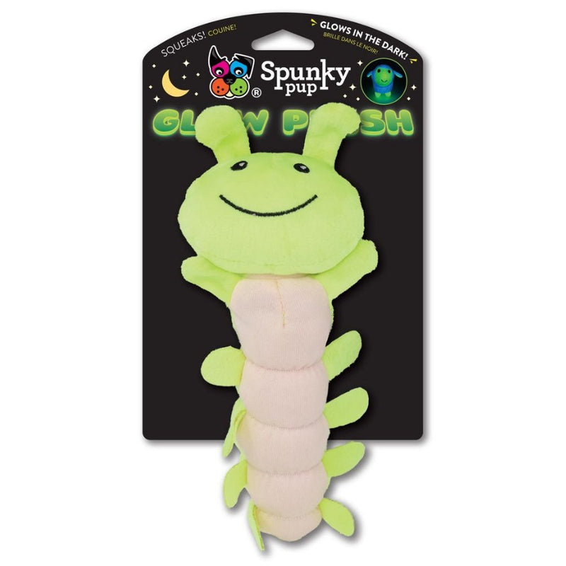 Spunky Pop Glow Plush Caterpillar Dog Toy