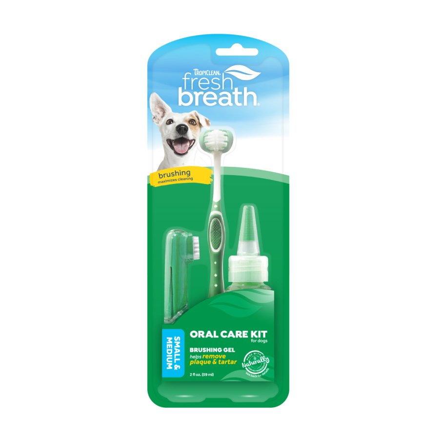 TropiClean Fresh Breath Oral Care Kit S-M Dogs