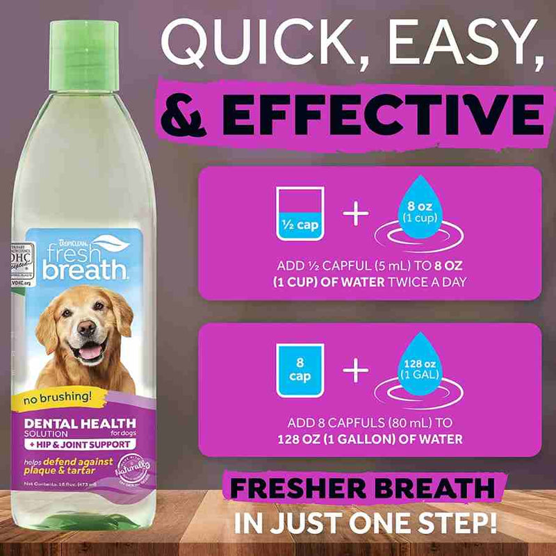 TropiClean Fresh Breath Water Add Hip And Joint