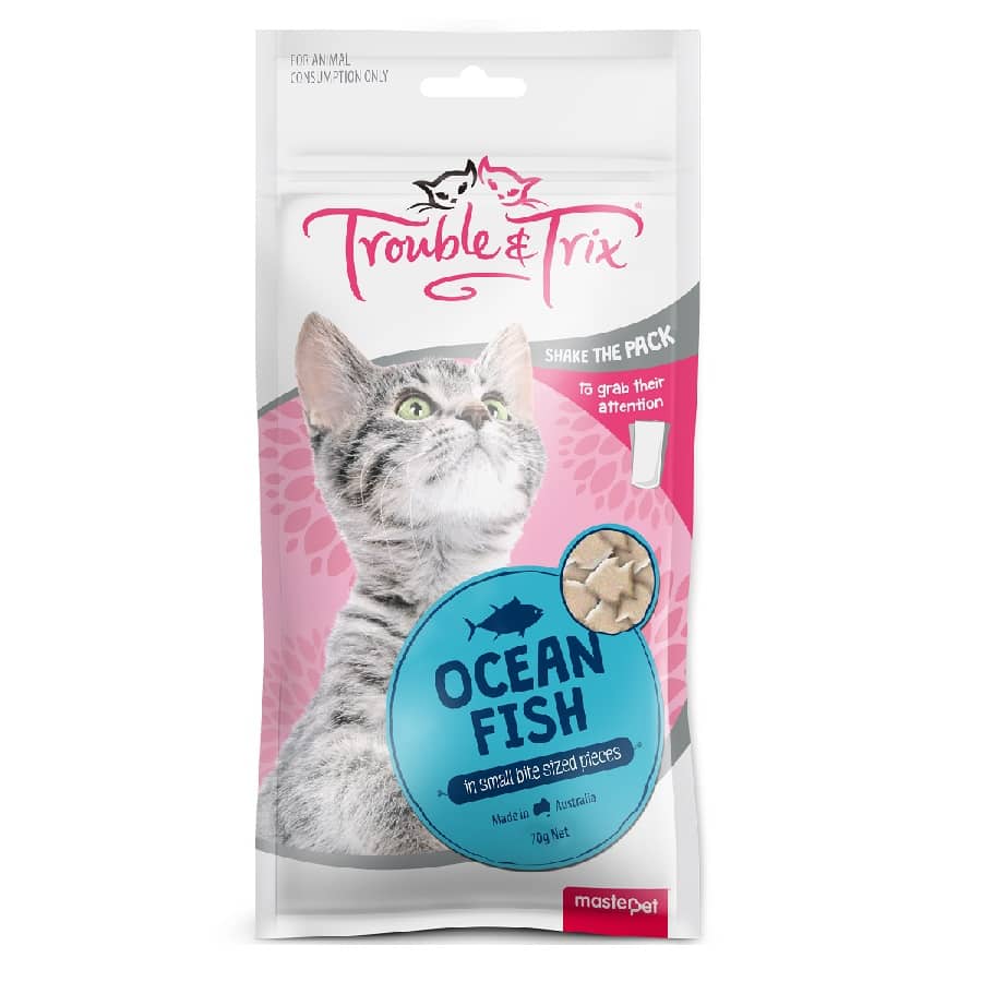 Trouble and Trix Cat Treat Ocean Fish 70g