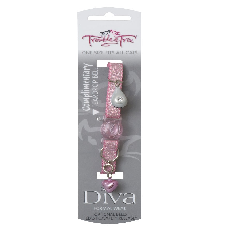 Trouble and Trix Collar Diva Shimmer Pink