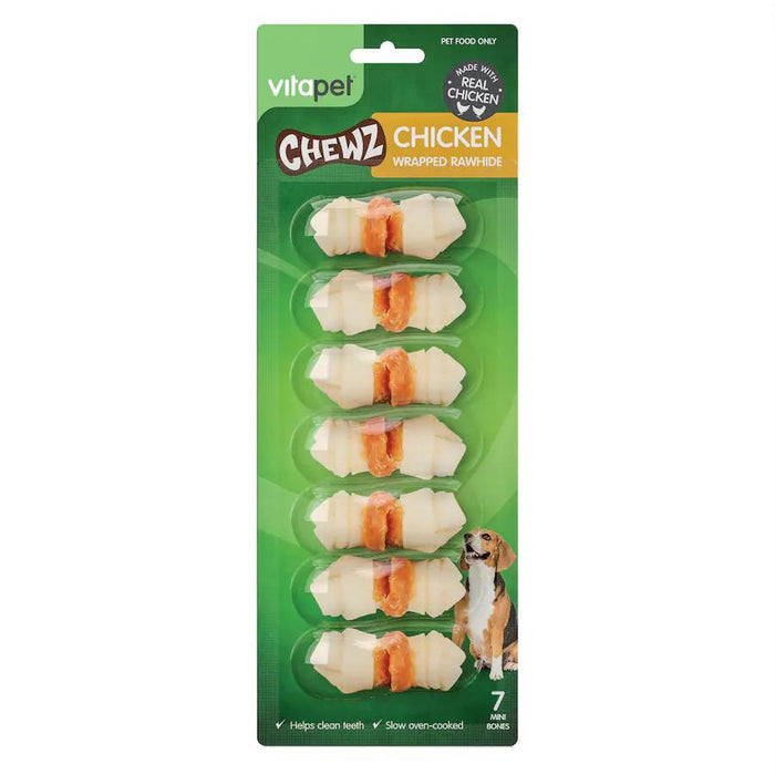 VitaPet Chicken Wrapped Rawhide Chewz Dog Treats 7 Pack