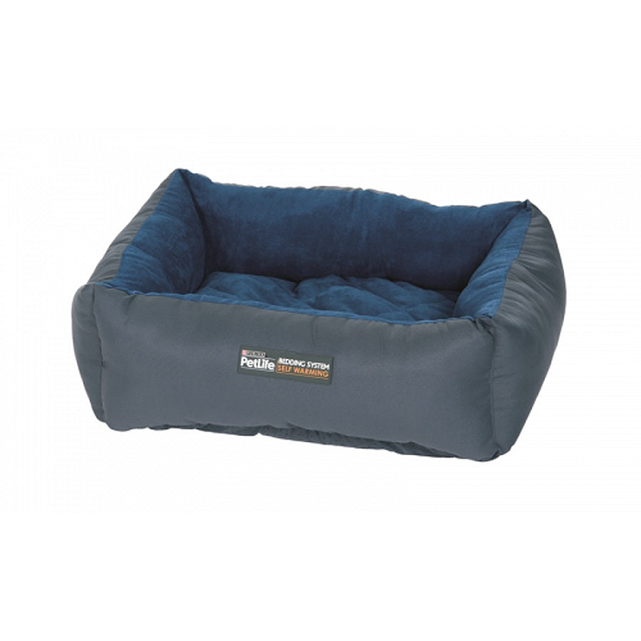Petlife Self Warm Cuddle Bed Blue Charcoal