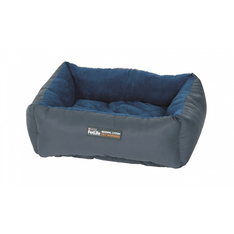 Petlife Self Warm Cuddle Bed Blue Charcoal